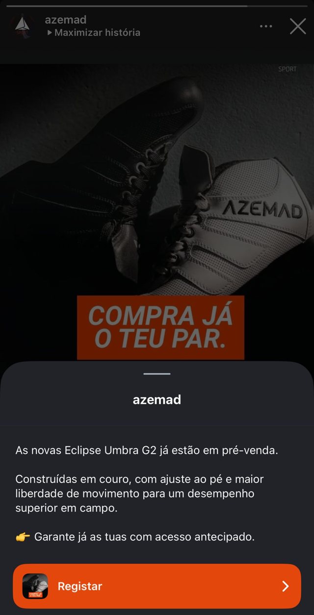 Anúncio patrocinado Azemad em story